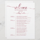 Papier Chronologie Chic Itinéraire Du Week-end Mariage De (Devant / Derrière)