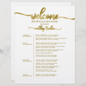 Papier Chronologie Chic Itinéraire Du Week-end Mariage De (Devant / Derrière)