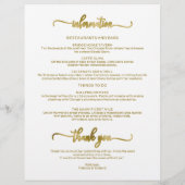 Papier Chronologie Chic Itinéraire Du Week-end Mariage De (Dos)