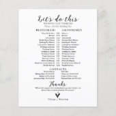 Papier Chronologie de la marée mariage Ordre des événemen (Devant)