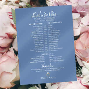 Papier Chronologie de la nuptiale Mariage en bleu Dusty