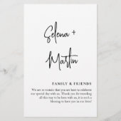 Papier Chronologie des événements Mariages minimaux (Dos)