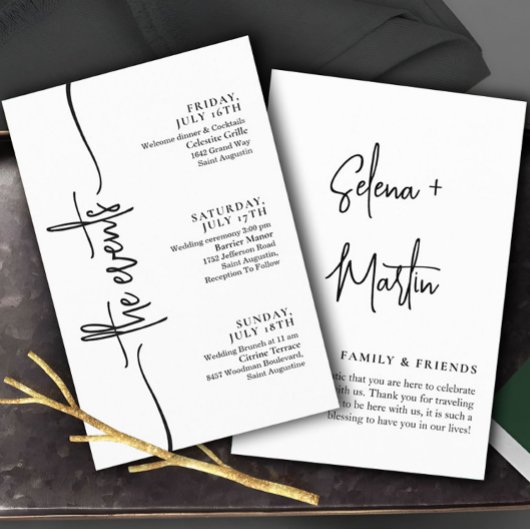 Papier Chronologie des événements Mariages minimaux