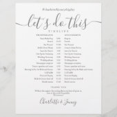 Papier Chronologie du calendrier du Mariage de script élé (Devant)