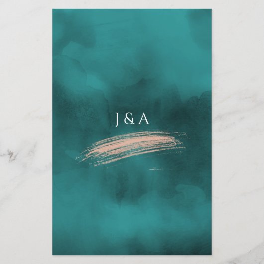 Papier Chronologie du Mariage d'aquarelle Abstraite (Dos)