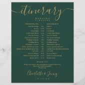 Papier Chronologie du Mariage d'itinéraire Emerald Gold (Devant)