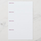 Papier Chronologie wedding planner de 2 ans Personnalisée (Dos)