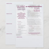 Papier Chronologie wedding planner de 2 ans Personnalisée (Devant / Derrière)