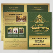 Papier Church Anniversary Program Template (Devant / Derrière)