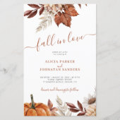 Papier Chute amoureuse en un seul faire-part de mariage B (Devant)