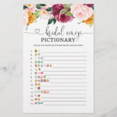 Papier Chute burgundy nuptiale douche émoticônes jeu (Devant)