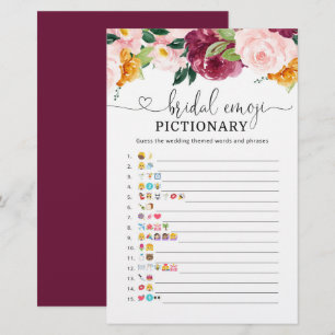 Papier Chute burgundy nuptiale douche émoticônes jeu