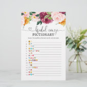 Papier Chute burgundy nuptiale douche émoticônes jeu (Debout devant)