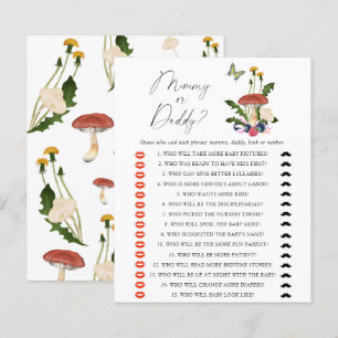 Papier Chute champignons Maman ou papa jeu de baby shower
