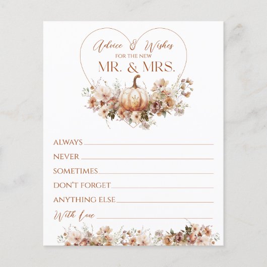 Papier Chute d'amour Citrouille Fleur sauvage Fête des ma (Devant)