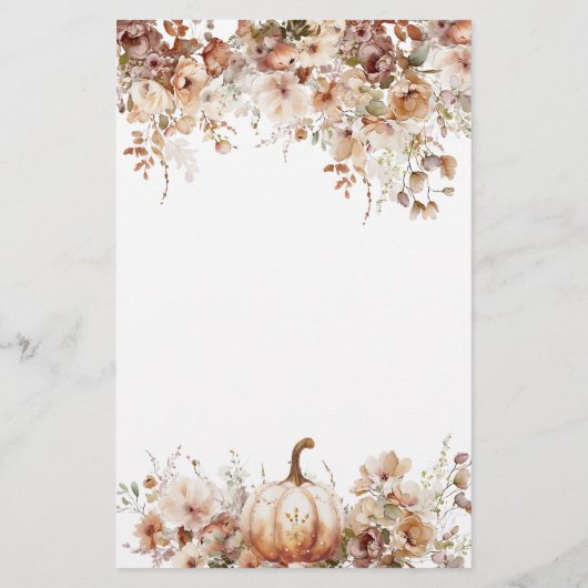 Papier Chute d'amour Citrouille Fleur sauvage Fête des ma (Dos)