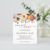 Papier Chute d'amour Rouge Floral Invitation à la douche  (Debout devant)