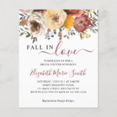 Papier Chute d'amour Rouge Floral Invitation à la douche  (Devant)