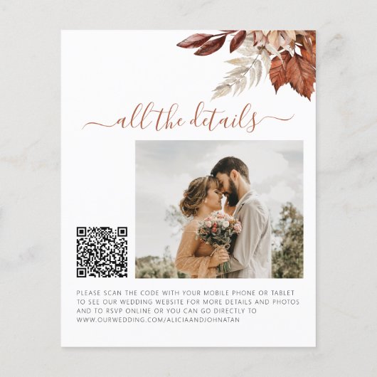 Papier Chute d'amour rustique faire-part de mariage BUDGE (Dos)