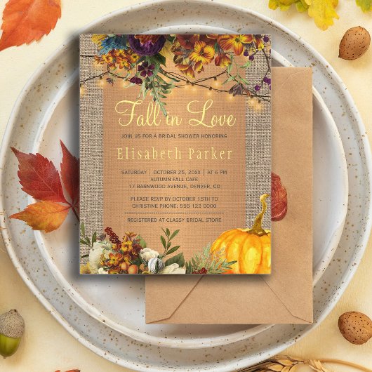 Papier Chute en amour automne fleuri BUDGET nuptiale douc
