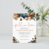 Papier Chute en amour Blue Floral Bridal Shower Invitatio (Debout devant)