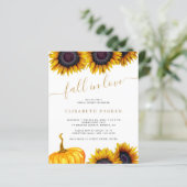 Papier Chute en Amour fleuri BUDGET invitation de douche (Debout devant)