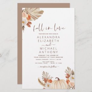 Papier Chute en Amour Mariage Pampas Grass Terracotta