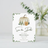 Papier Chute en amour Sage mariage vert Enregistrer la ca (Debout devant)