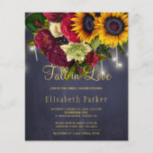 Papier Chute en amour tournesol rose BUDGET douche nuptia (Devant)