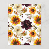 Papier Chute en amour tournesol rouge Fête des mariées Ci (Dos)