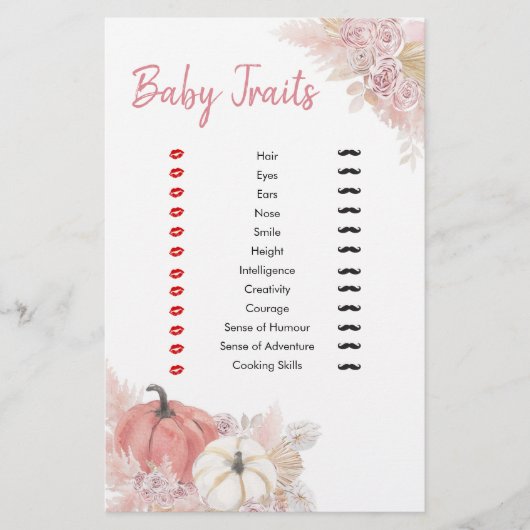Papier Chute en Bohême dans l'amour Citrouille Baby Trait (Devant)