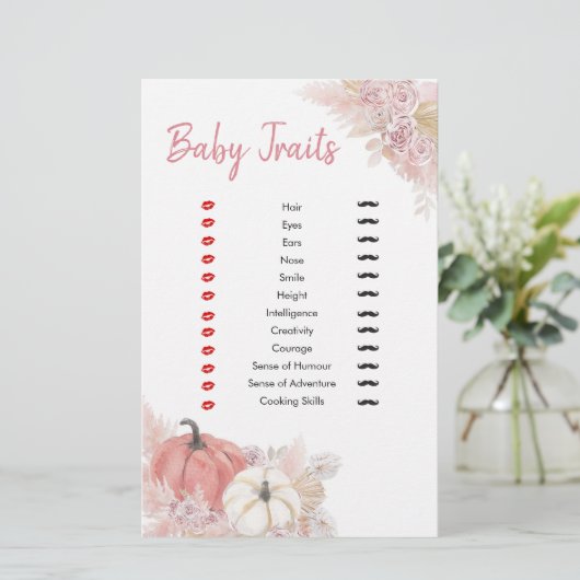 Papier Chute en Bohême dans l'amour Citrouille Baby Trait (Debout devant)