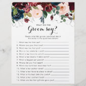 Papier Chute Fête des mariées florale Qu'est-ce que la ch (Devant)