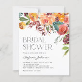 Papier Chute Floral Bouquet Nuptiale Douche Invitation (Devant)