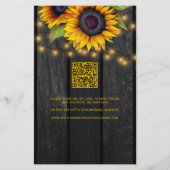 Papier Chute rustique amoureux code QR tout en un mariage (Dos)