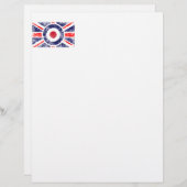 Papier Cible de médaillon Mods Royaume-Uni Union Jack (Devant / Derrière)