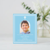 Papier Ciel bleu arc photo garçon Première communion invi (Debout devant)