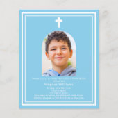 Papier Ciel bleu arc photo garçon Première communion invi (Devant)