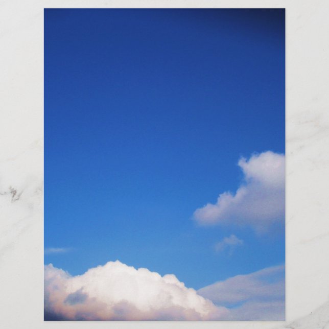 Papier Ciel bleu clair et nuages blancs (Devant)