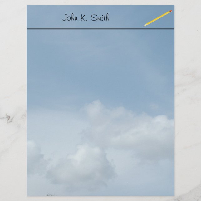 Papier Ciel bleu et nuages blancs. (Devant)