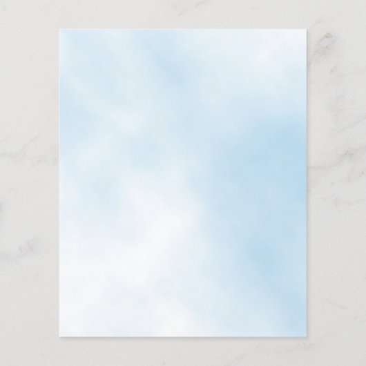Papier Ciel bleu eucalyptus fleuri garçon baptême invitat (Dos)