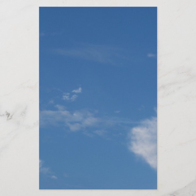 Papier ciel bleu foncé nuages blancs (Devant)