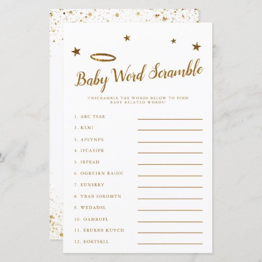 Papier Ciel envoyé Baby Word Scramble Jeu Jeu Jaune (Devant / Derrière)