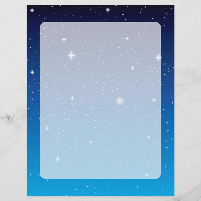 Papier Ciel nocturne étoilé bleu profond (Devant)