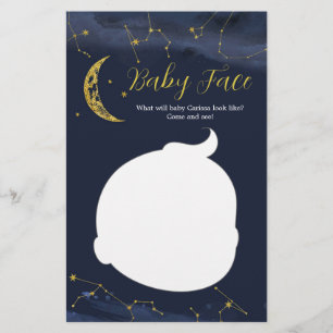 Papier Ciel nocturne sur la lune Baby shower Baby Face Ca