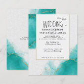 Papier Ciels Abstraits Turquoise Mariage Budget (Devant / Derrière)