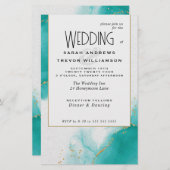 Papier Ciels Abstraits Turquoise Mariage Budget (Devant / Derrière)