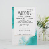 Papier Ciels Abstraits Turquoise Mariage Budget (Debout devant)