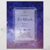 Papier Ciels au-dessus du BAR MITZVAH Galaxy Blue Gold El (Devant)