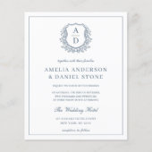 Papier Cimetière bleu Dusty Monogram Mariage QR Code (Devant)